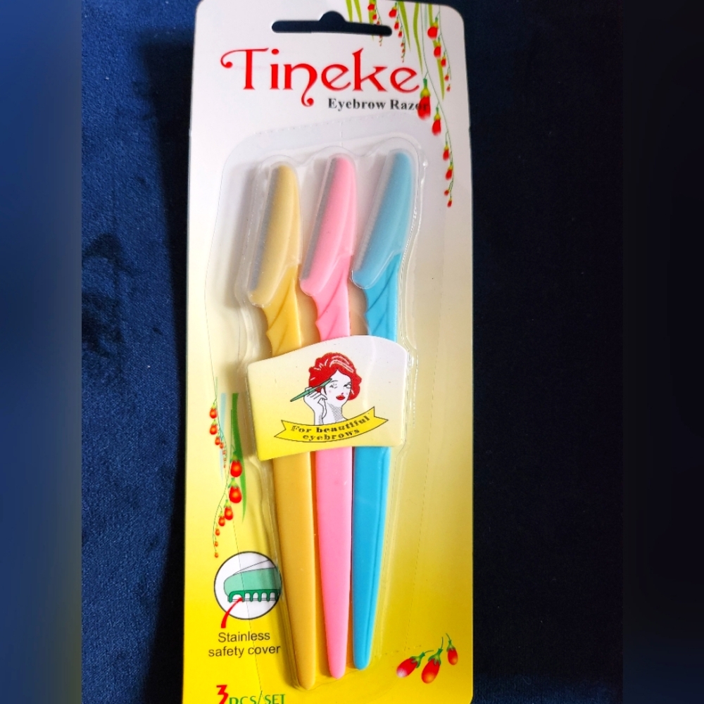 Eyebrow Razor Set - Pink, Yellow, Blue